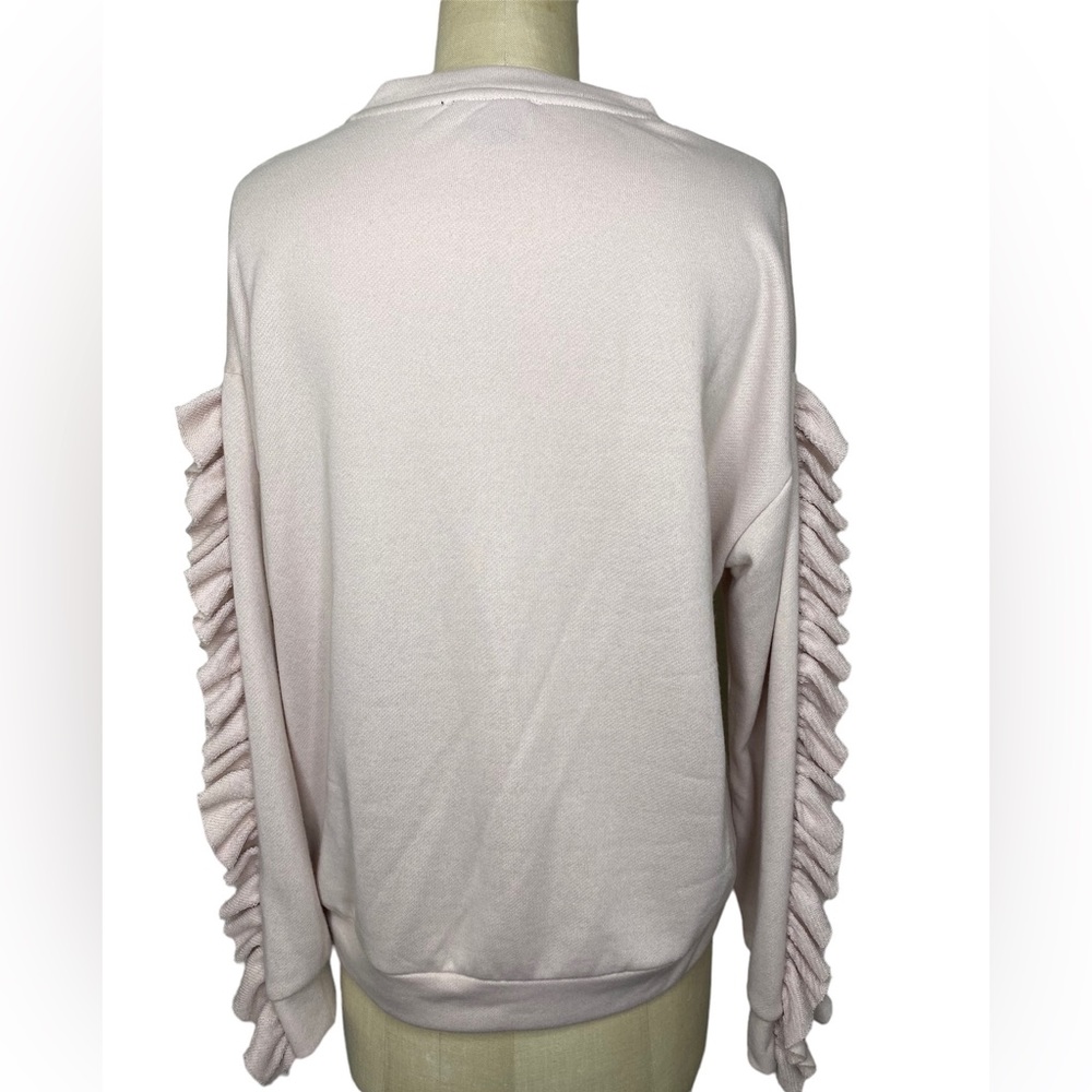Trouvé pink ruffle sleeve sweatshirt